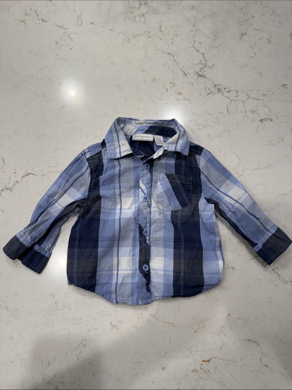 First Impressions Blue Plaid Button-Down Shirt for Kids